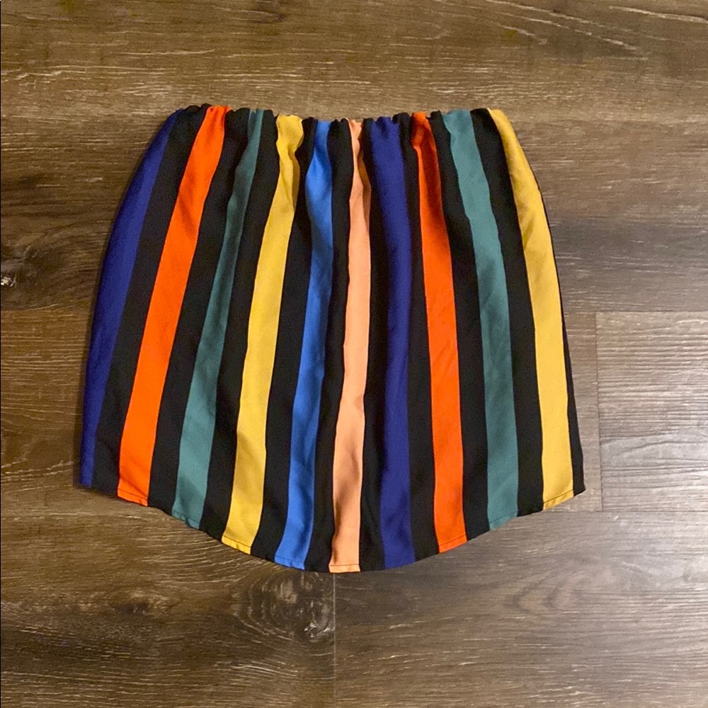 Tyche Orange Black Bubble Mini Skirt